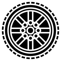 Obraz premium Wheel Vector Icon