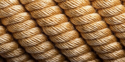 Dynamic close-up of twisted natural rope studio setting textile detail macro photography warm textures for crafting