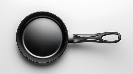 Black Non-Stick Frying Pan on White Background