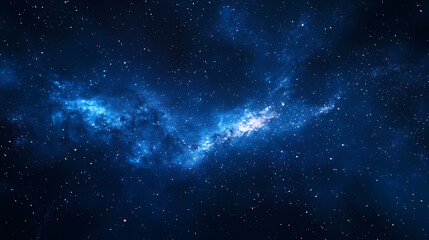 Obraz premium Cosmic Nebula in Deep Blue
