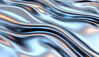 Abstract Metallic Drapery, Smooth Rippled Fabric, Modern Design