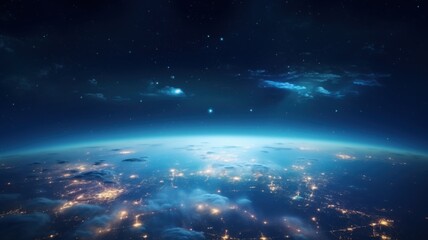 Exploring earth from space a stunning view of our planet's lights and atmosphere cosmos aerial perspective nature's beauty