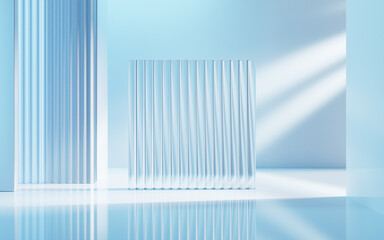 Empty building structure with creative geometries, 3d rendering.