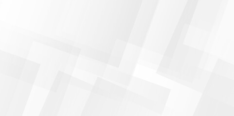 White and gray overlap triangle geometric technology pattern. minimal rectangle randomly arranged white lines transparent web square background layers. overlapping presentation design.	
