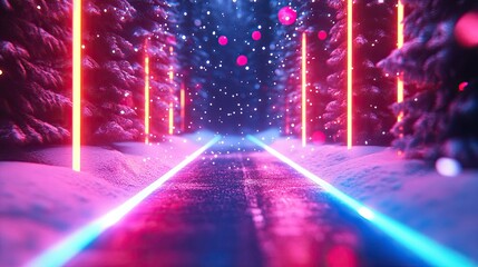 christmas, garland, glowing, brightly, neon, lights, festive, holiday, decoration, vibrant, illuminated, colorful, winter, cheerful, ornamental, modern, stylish, sparkling, eye-catching, seasonal, 