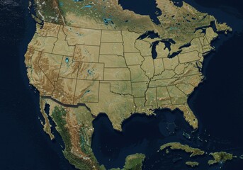 Topographical map of the United States 
