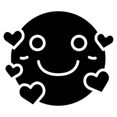 Smiling Face with Hearts Vector Icon