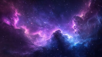 Obraz premium Cosmic Nebula Purple and Blue Gas Clouds in Space (5)