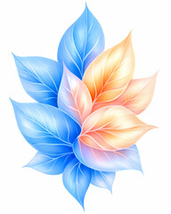 Naklejka premium Abstract stylized leaves, vibrant colors, decorative design, for print or web use