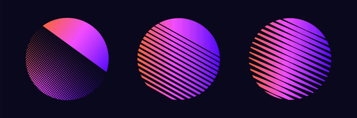 Three colorful circles with dynamic gradients and lines create a striking visual effect.