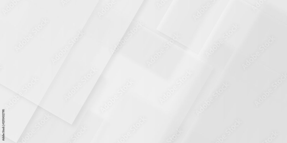 Poster white and gray overlap triangle geometric technology pattern. minimal rectangle randomly arranged wh