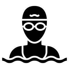 Open Water Swimming Vector Icon
