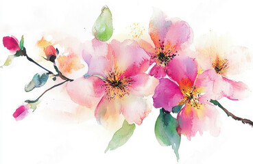 Pretty Floral watercolour background banner, could be used as a website header, greeting cards, social media