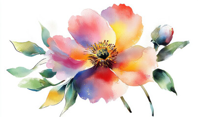 Pretty Floral watercolour background banner, could be used as a website header, greeting cards, social media