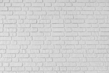 White color painted old brick wall texture, architecture brickwork building, masonry of stone blocks structure. Design element, wallpaper, horizontal background, banner, header.