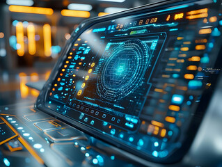 Futuristic Tech Interface 3D Render