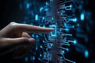 Finger activates digital circuit board