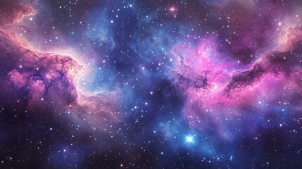 Obraz premium Cosmic Nebula Pink and Blue Gas Clouds (3)