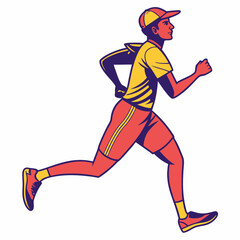 Fototapeta premium Man Running silhouette vector illustration