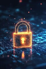 Secure digital environments visualized through binary code converging into a glowing padlock.