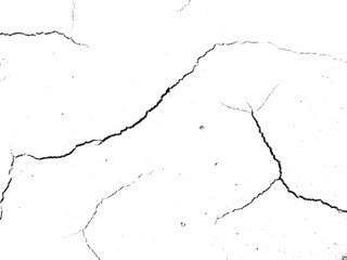 Cracked white wall texture with peeling paint and visible fractures creating abstract pattern and...