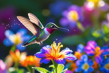 Fototapeta premium Hummingbird in the Summer Garden