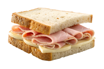 sandwich with ham isolated on a white background png