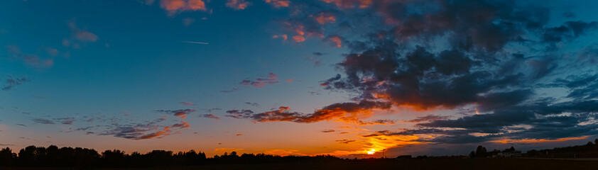Sunset or sundowner near Holzschwaig, Plattling, Deggendorf, Bavaria, Germany