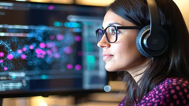 IT Support Specialist Engaging with Client in High-Tech Control Room