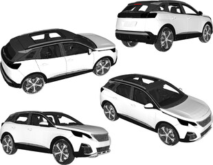 vector sketch illustration of family car vehicle design for city travel