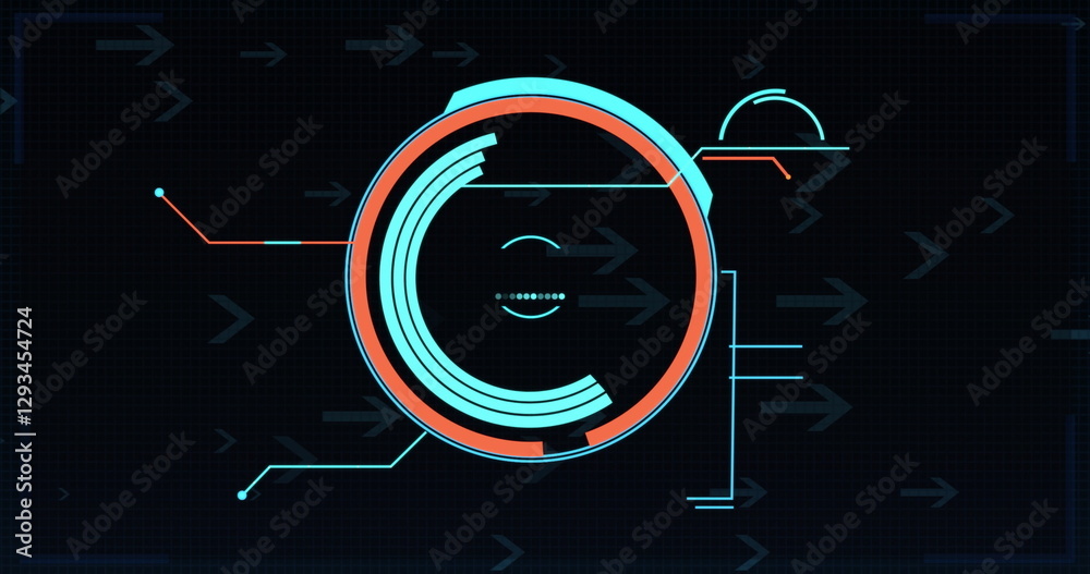 Poster image of digital data processing and scope over black background