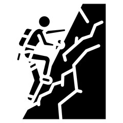 Crack Climbing Vector Icon