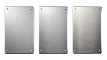 set of metal boards isolated png image