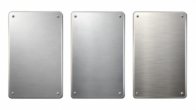 set of metal boards isolated png image