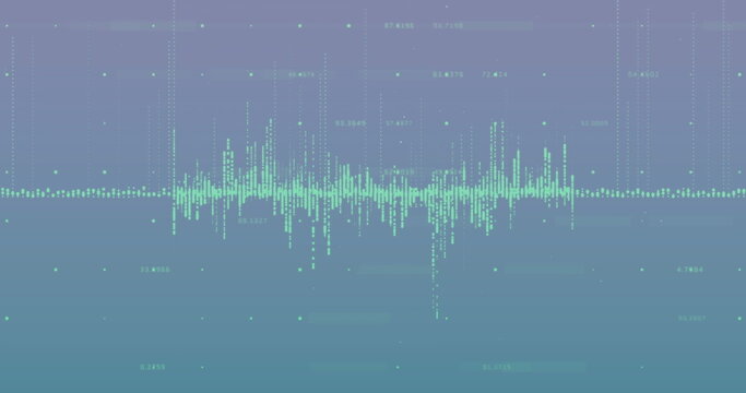 Image of data processing over blue background