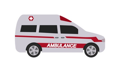 Modern Red and White Ambulance Minivan &ndash; Medical Transport Vector