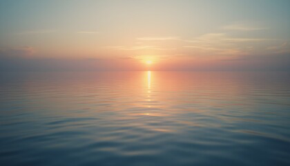Fototapeta premium Peaceful Water Surface Mirroring a Dreamy Pastel Sky