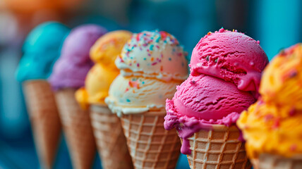 Delve into the sweet and joyful world of ice cream socials or visits to local ice cream shops, capturing the delightful moments as people indulge in their favorite frozen treats.