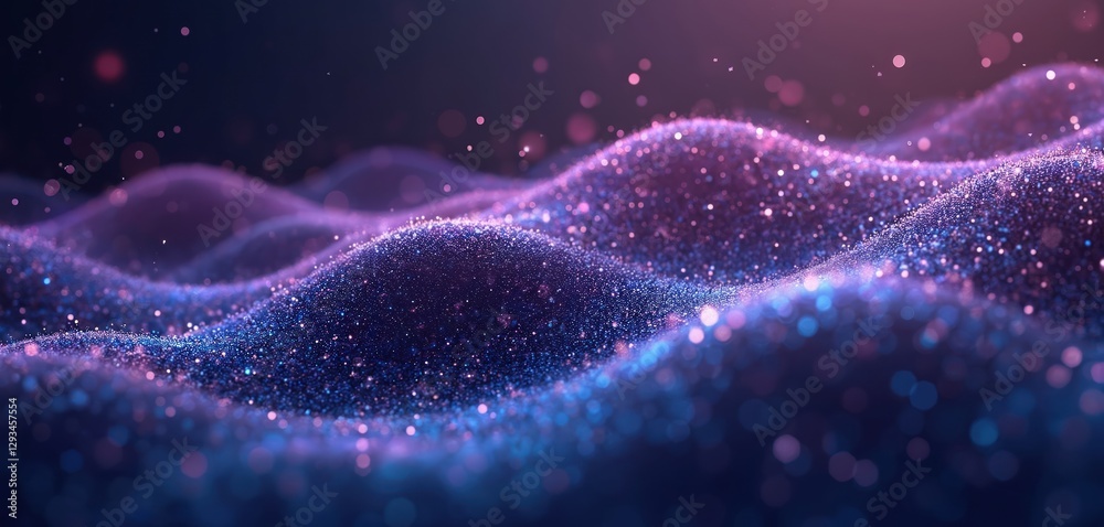 Poster abstract wavy background with motion of weave lines, dots. network connection structure. stream big 