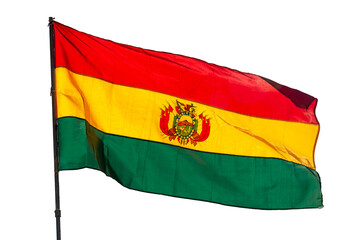 Photo of flag of Bolivia isolated on transparent or white background, png