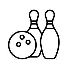 bowling ball and pins icon, bowling ball and pins line art - simple line art of bowling ball and pins, perfect for bowling ball and pins logos and icons