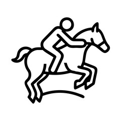 equestrian jumping icon, equestrian jumping line art - simple line art of equestrian jumping, perfect for equestrian jumping logos and icons