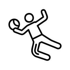 handball icon, handball line art - simple line art of handball, perfect for handball logos and icons
