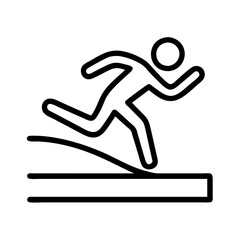 long jump icon, long jump line art - simple line art of long jump, perfect for long jump logos and icons