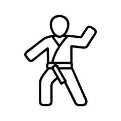 taekwondo icon, taekwondo line art - simple line art of taekwondo, perfect for taekwondo logos and icons