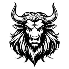 vector illustration of a bull head