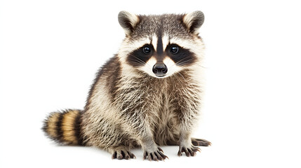 Fototapeta premium A raccoon is sitting on a white background
