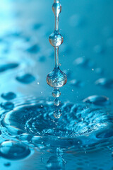 drop of water falling into the water.