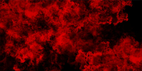 Red painted powder explosion. Stylist modern red texture background with smoke. Red background for wallpaper, weeding card, and design. Vintage texture of plaster or grungy marble. Scary red wall.