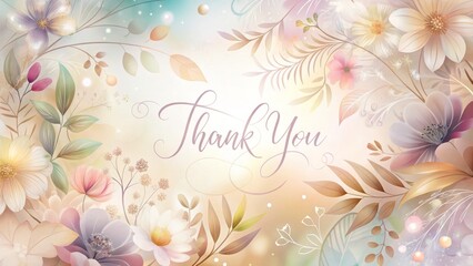 Elegant Floral Background with Thank You Message for Appreciation